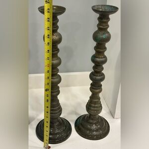 Beautiful Antique 1920’s “Brass Candle Holders” | England | Rare Baluster Design